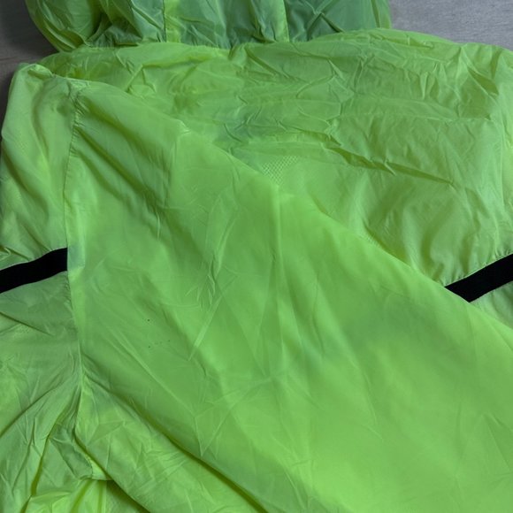 Forever 21 Men's Size Small Full Zip Windbreaker Hooded Neon Yellow Jacket - Picture 4 of 5